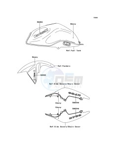 Z750 ABS ZR750MBF FR GB XX (EU ME A(FRICA) drawing Decals(Ebony)