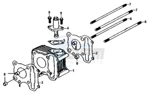 ALLO 50 45 KM/H L6 drawing CYLINDER / GASKETS