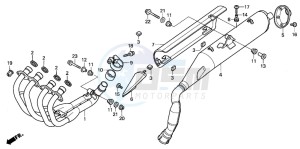 CB600F HORNET drawing EXHAUST MUFFLER (CB600F3/4/5/6)