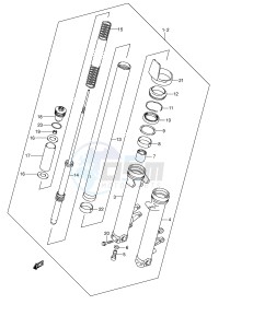 GSX1400 (E2) drawing FRONT FORK DAMPER (MODEL K2 K3 K4)