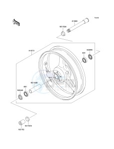 ZX 600 M [NINJA ZX-6RR] (M1) [NINJA ZX-6RR] drawing FRONT WHEEL