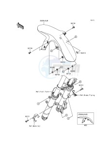 NINJA_250SL_ABS BX250BFF XX (EU ME A(FRICA) drawing Front Fender(s)