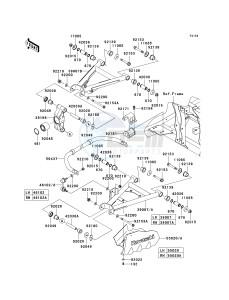 KRF 750 D [TERYX 750 4X4] (D8F) D8F drawing REAR SUSPENSION