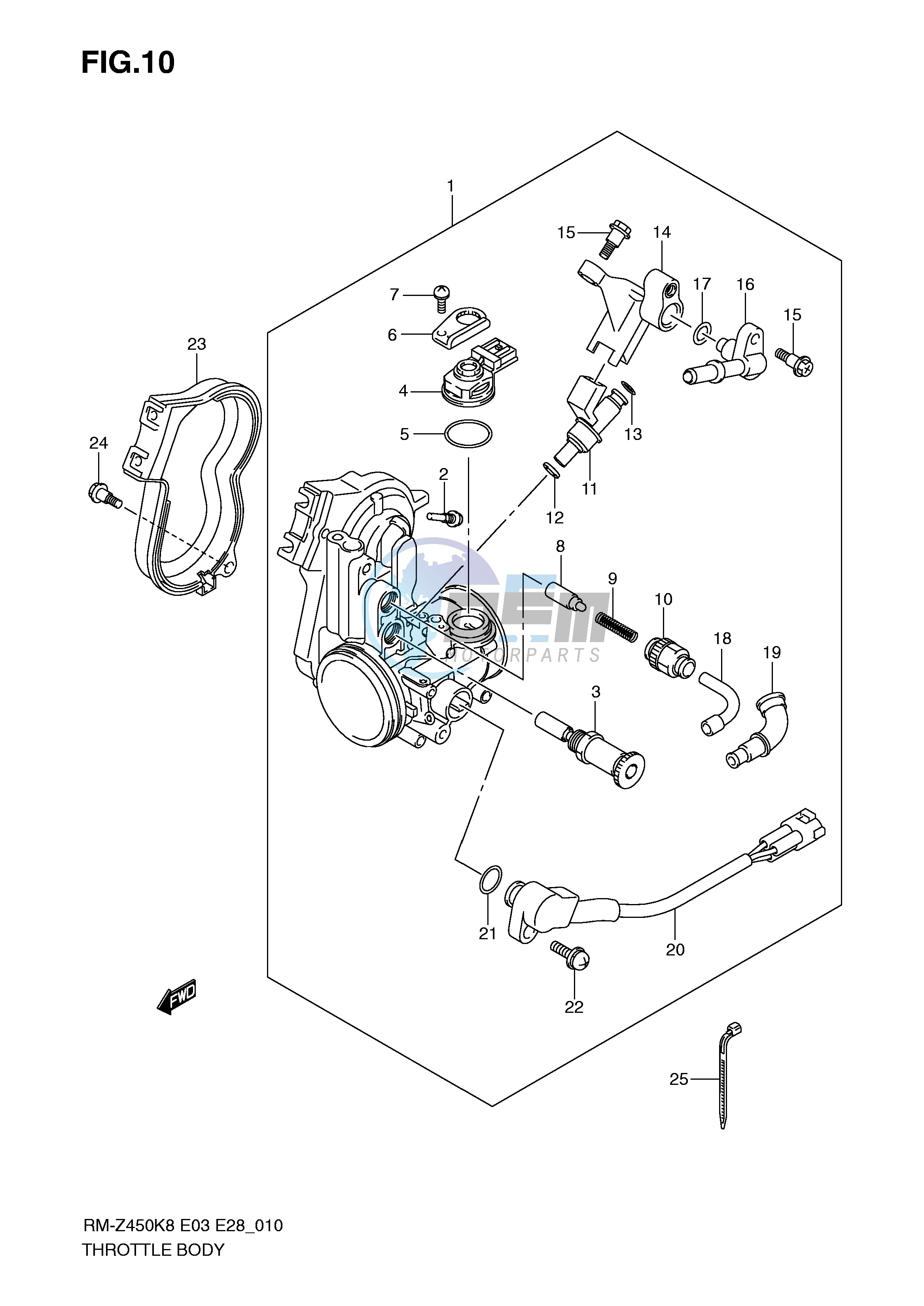 THROTTLE BODY (RM-Z450K8 K9 L0)