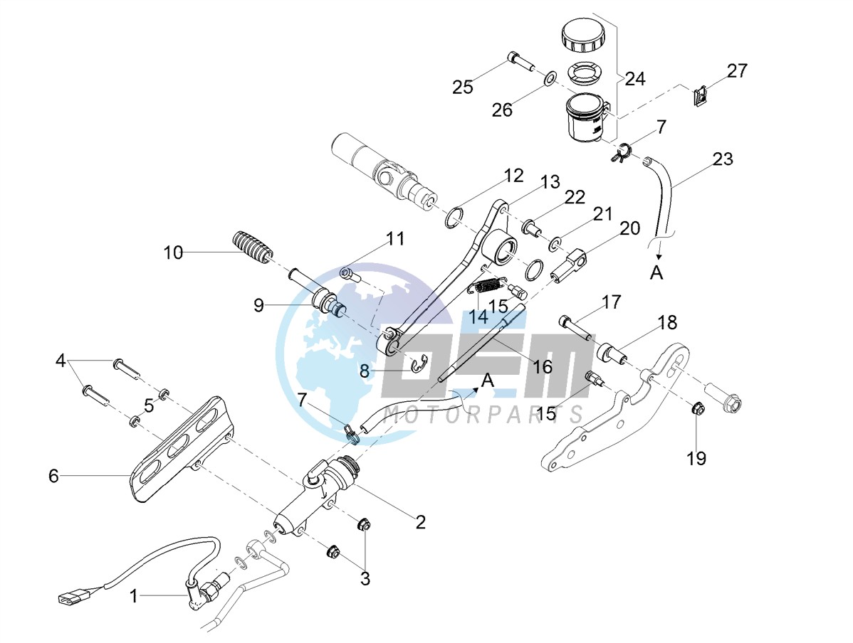 Rear master cylinder