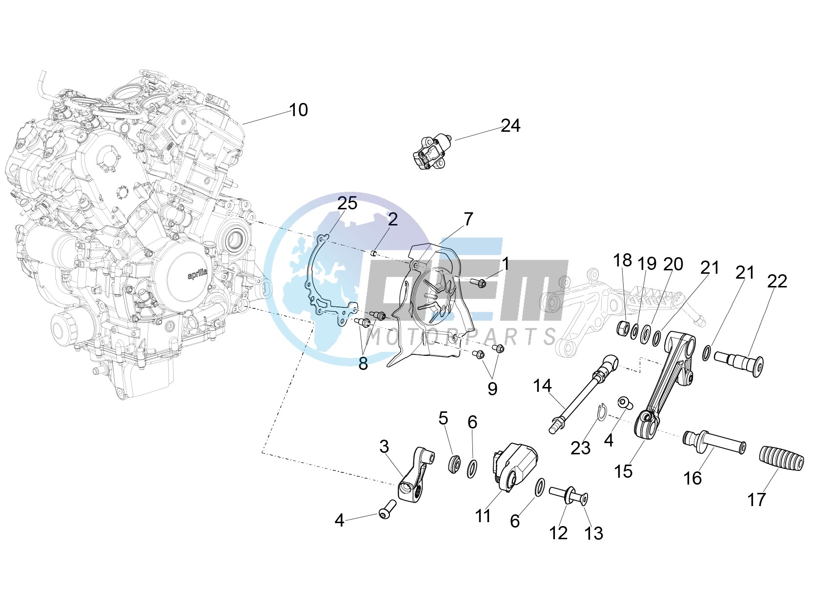 Engine-Completing part-Lever