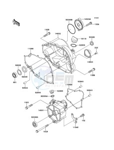 KLF250 KLF250-A3 EU GB drawing Engine Cover(s)