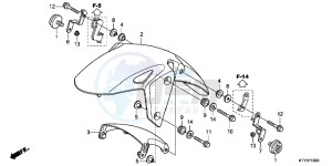 CBR125RSD CBR125RS UK - (E) drawing FRONT FENDER