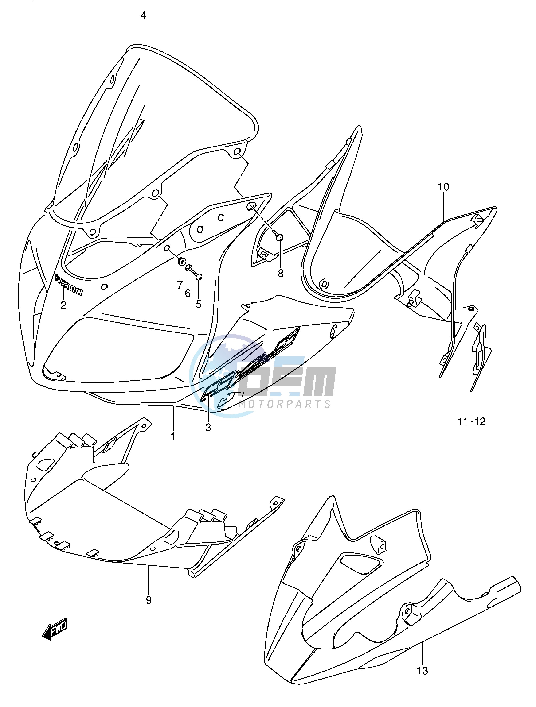 COWLING BODY (SV1000S S1 S2 K3 K4)