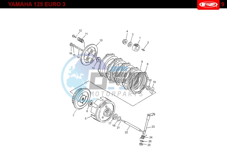 CLUTCH  Yamaha 125 EURO-3