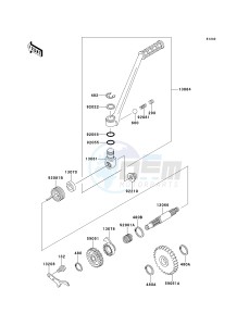 KMX 125 A [KMX 125] (A12-A14) [KMX 125] drawing KICKSTARTER MECHANISM