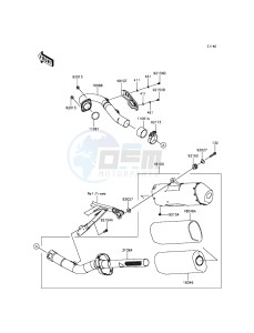 KX450F KX450HGF EU drawing Muffler(s)