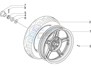 Liberty 50 4T PTT 2007-2012 (D) is drawing Rear wheel