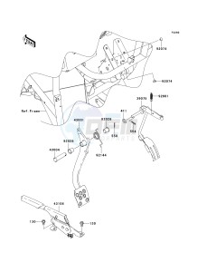 KAF 400 B [MULE 600] (B1) B1 drawing BRAKE PEDAL_THROTTLE LEVER