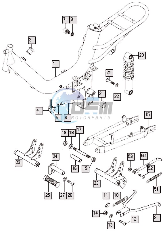 Frame-swinging arm