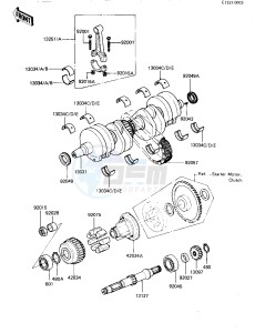 KZ 550 D [GPZ] (D1) [GPZ] drawing CRANKSHAFT_SECONDARY SHAFT