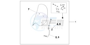 SH300R drawing WINDSHIELD WITHOUT KNUCKLE VISOR