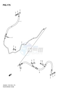 AN400 (E03) Burgman drawing REAR BRAKE HOSE (AN400L1 E33)