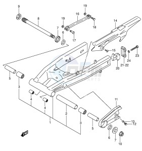 SV650 (E2) drawing REAR SWINGING ARM