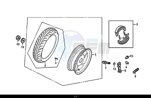 FIDDLE II 50 (25 KM/H) (AF05W4-NL) (E4) (L8-M0) drawing REAR WHEEL