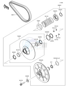 MULE PRO-DX KAF1000EHF EU drawing Driven Converter/Drive Belt