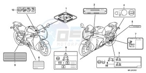 CBR1000RRA Europe Direct - (ED / HRC) drawing CAUTION LABEL (2)