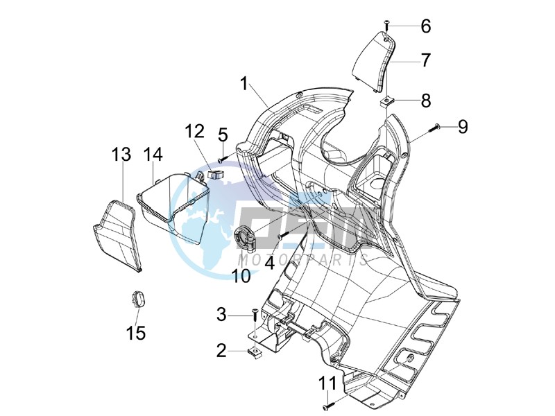 Front glove-box - Knee-guard panel