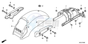 VT750C2BB Shadow E drawing REAR FENDER (VT750C2B/C2S)