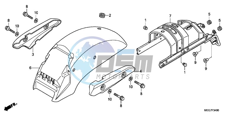 REAR FENDER (VT750C2B/C2S)