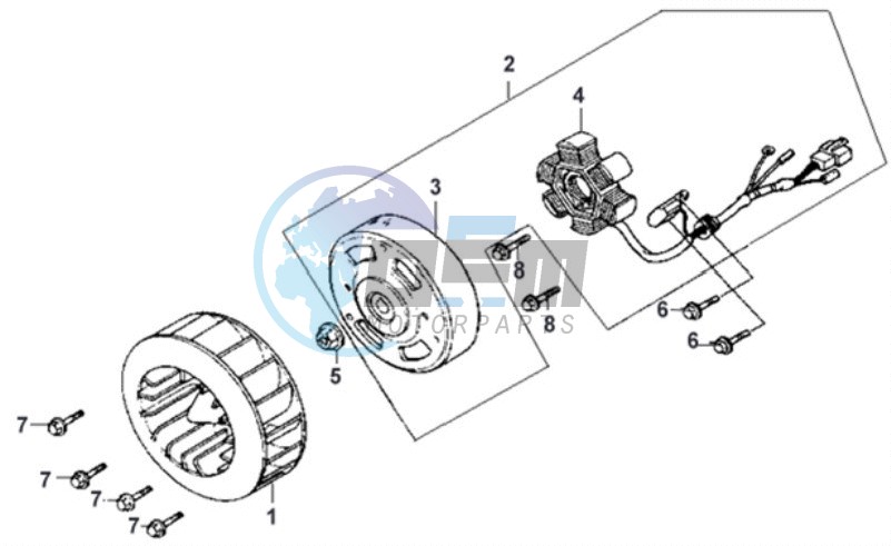 FLYWHEEL WITH MAGNETO / FAN