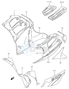 RF900R (E2) drawing UNDER COWLING BODY (MODEL V)