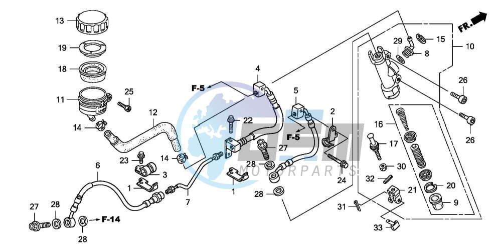 RR. BRAKE MASTER CYLINDER (CB1300A/SA)