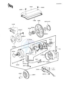 KZ 1000 J (J1-J3) drawing STARTER MOTOR_STARTER CLUTCH -- KZ1000-J2_J3- -