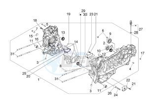 Granturismo 200 L USA drawing Crankcase