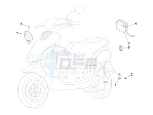 Zip 100 4T 2011-2014 (VieTnam) drawing Remote control switches - Battery - Horn