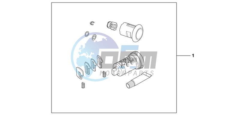 KIT  CYL SET 1KEY