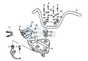 XS-125-K drawing HANDLEBAR / FORKPLATE / LOCK