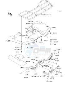 KVF 750 F [BRUTE FORCE 750 4X4I] (F8F) F8F drawing REAR FENDER-- S- -