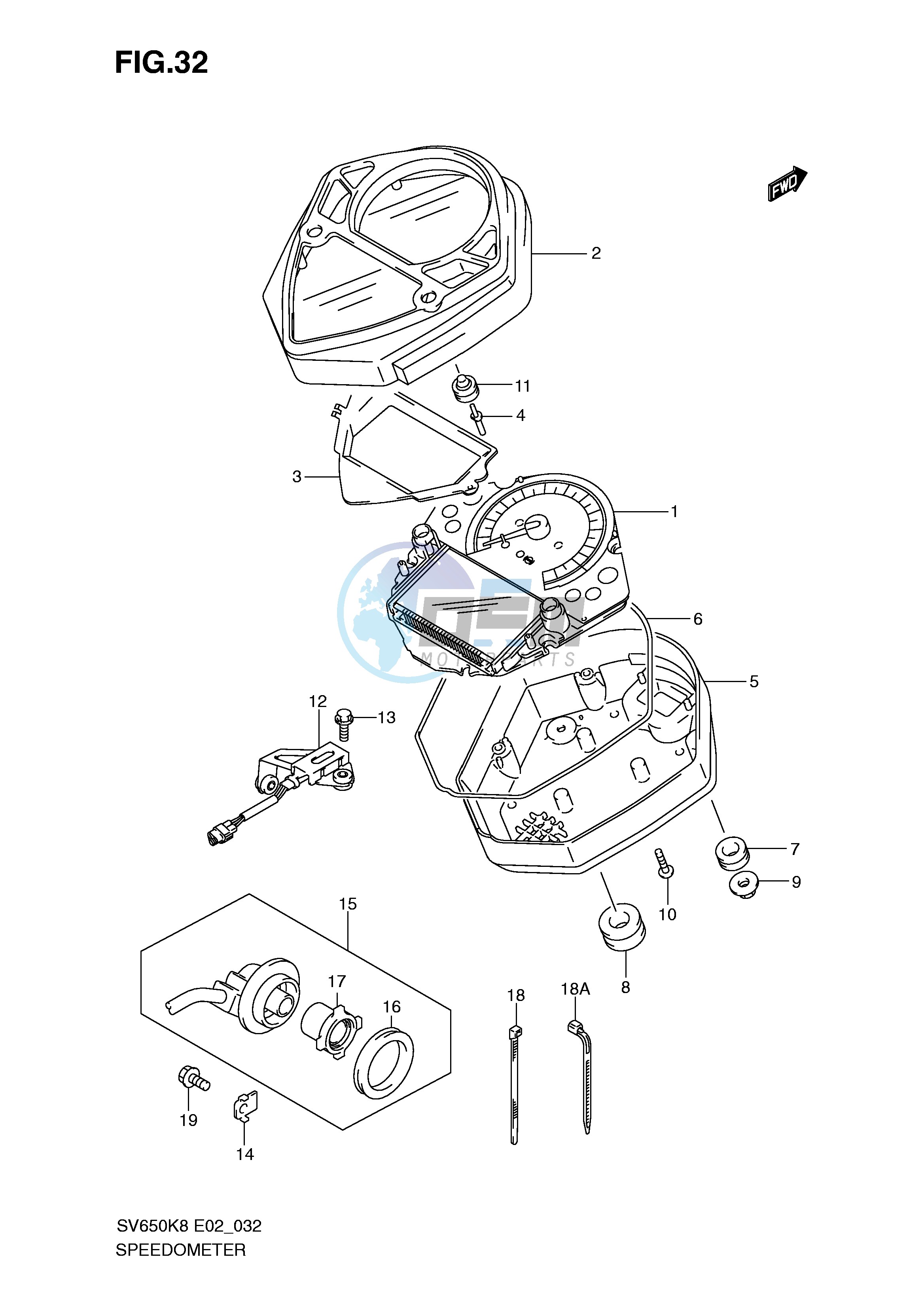 SPEEDOMETER (SV650SK8 SK9 SUK8 SUK9 SL0 SUL0)