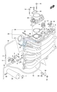 DF 175 drawing Intake Manifold/Throttle Body