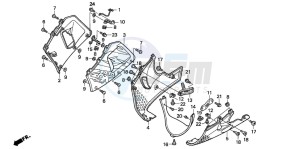 CBR900RR FIRE BLADE drawing LOWER COWL