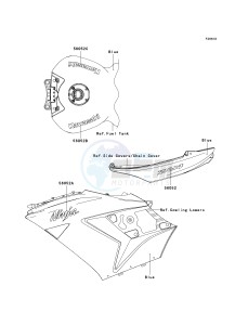 ZX 1400 A [NINJA ZX-14] (A6F-A7FA) A7F drawing DECALS-- BLUE- --- A7F- -