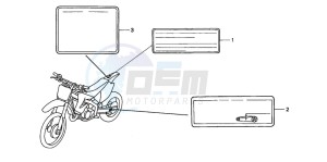 CR125R drawing CAUTION LABEL