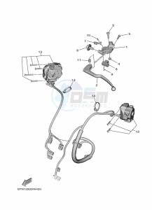 MT-09 MTN890-U (BMR1) drawing HANDLE SWITCH & LEVER