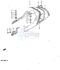 GSX1100 (Z-D) drawing SEAT TAIL COVER (GSX1100ESD)