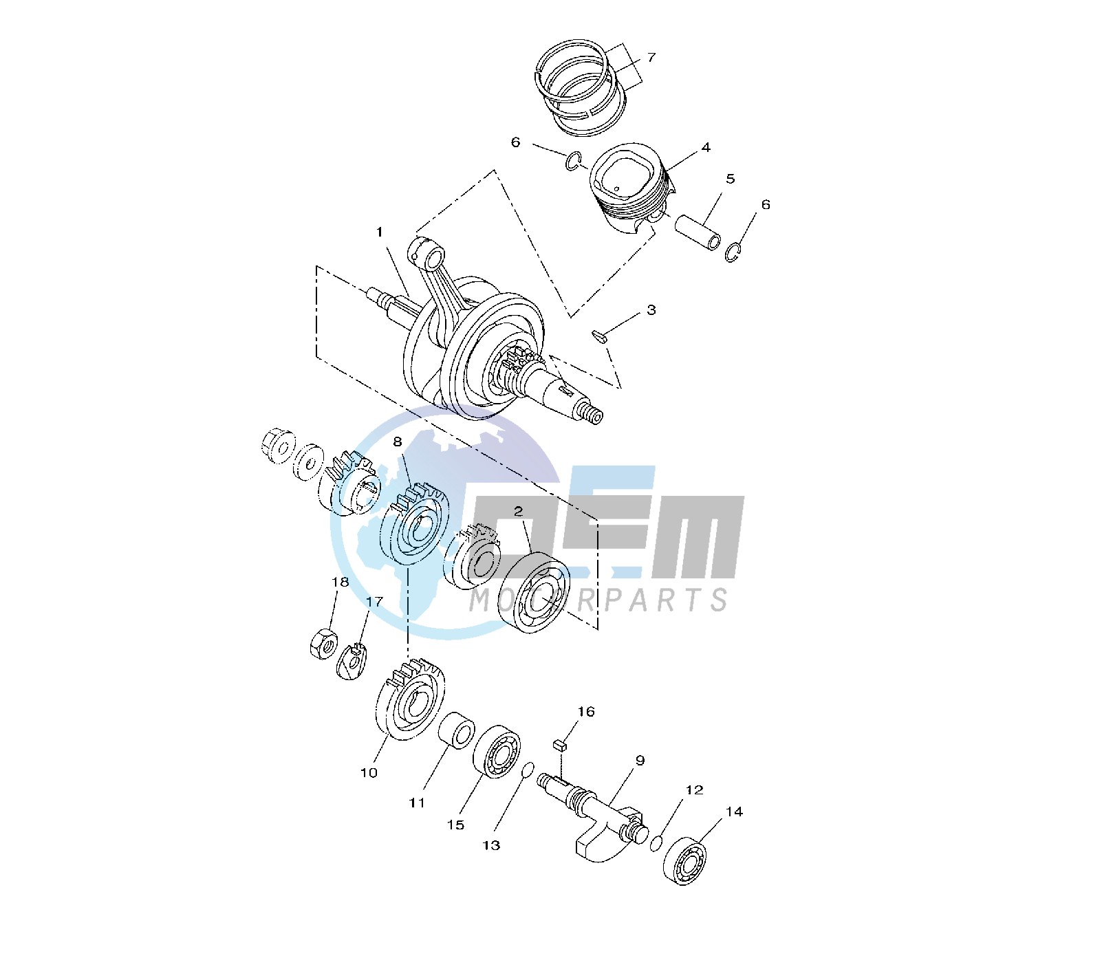 CRANKSHAFT AND PISTON