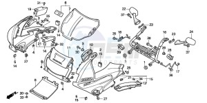 CBR600F2 drawing UPPER COWL