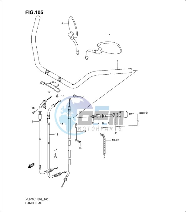 HANDLEBAR (VL800CL1 E24)