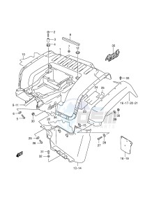 LT-F500F (E24) drawing REAR FENDER (MODEL K1 K2)