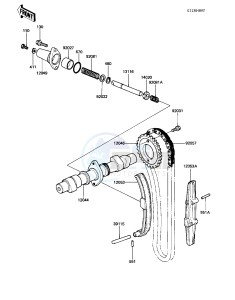 KZ 440 A [LTD] (A2-A4) [LTD] drawing CAMSHAFT_CHAIN_TENSIONER -- 81-83 A2_A3_A4- -